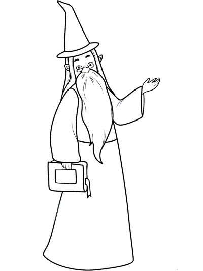 wizard coloring page