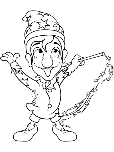 young wizard coloring page