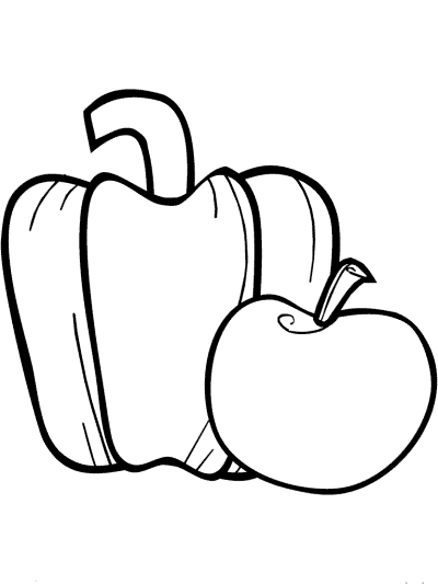 apple and pumpkin coloring page