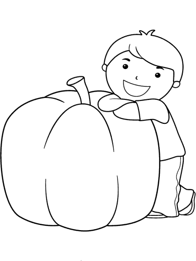 pumpkin and bioy coloring page