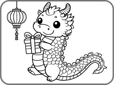 chinese new year dragon coloring page