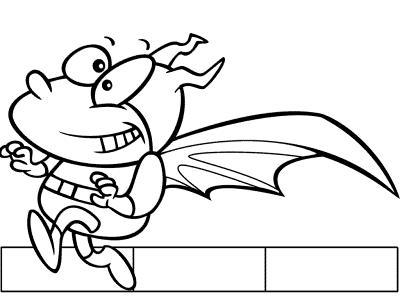 bat or Batman costume coloring page