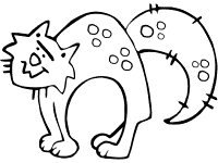 spooky black cat coloring page