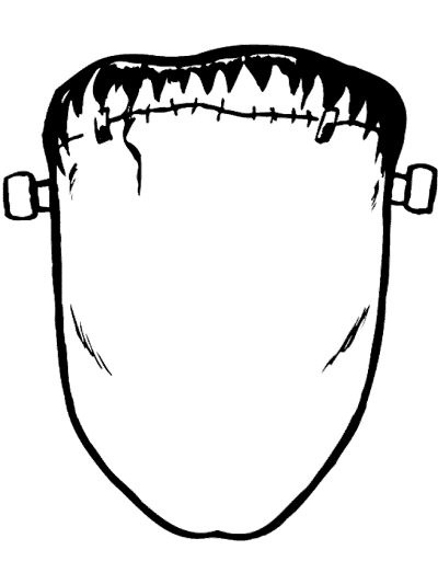 Frankenstein's monster mask coloring page