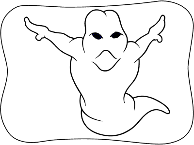 spooky ghost coloring page