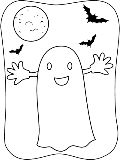 friendly ghost coloring page