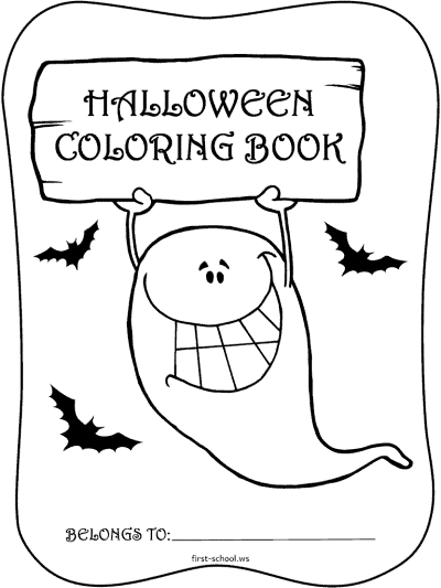 ghost halloween coloring book cover