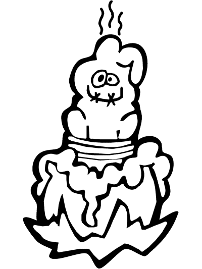 ghost in a cauldron coloring page