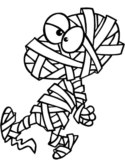 halloween mmmy · mummies coloring page