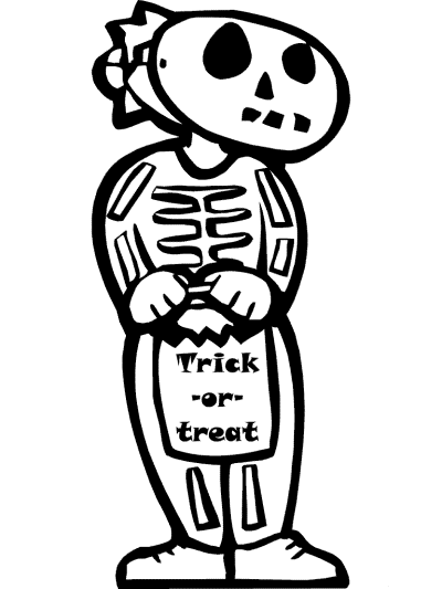 skeleton costume coloring page