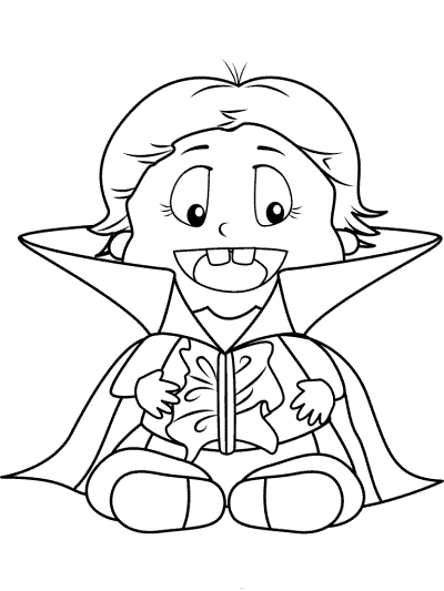 baby in vampire costumecoloring page