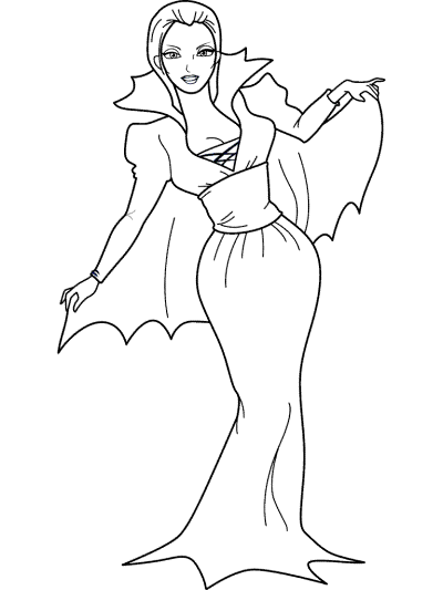 vampiress or female vampire coloring page