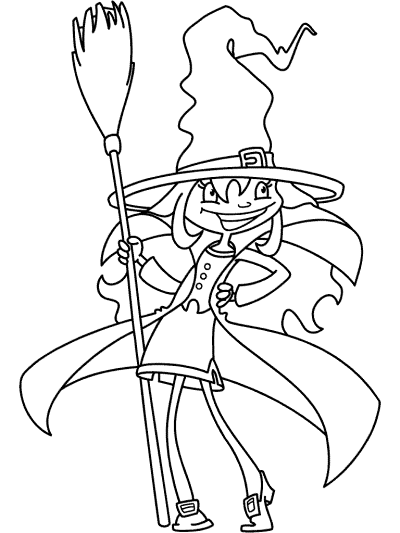 witch coloring page