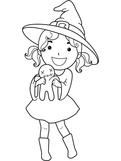 witch coloring page