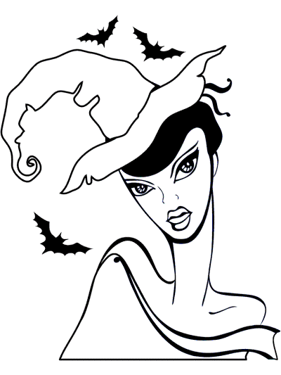 alluring witch coloring page