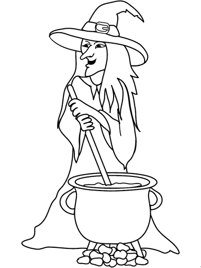 witch's brew coloring page