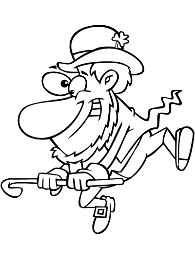 leprechaun dancing coloring page