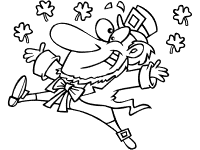 leprechaun and shamrocks coloring page