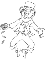 leprechaun and gold coins coloring page