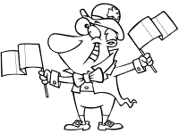 leprechaun and flag of Ireland coloring page