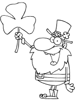 leprechaun and shamrock coloring page