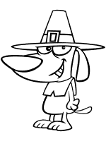 pilgrim dog coloring page