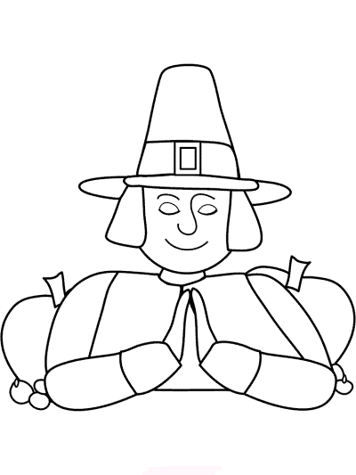 pilgrim prays coloring page