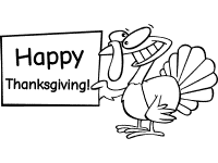 turkey greeting happy thanksgiving coloring page