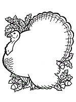 autumn turkey coloring page