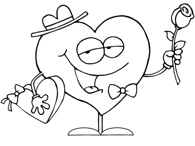 heart shape in st. valentine's coloring pages