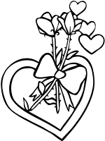 roses and hearts coloring page