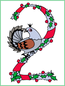 12 days of christmas wall decor poster - two turtle doves