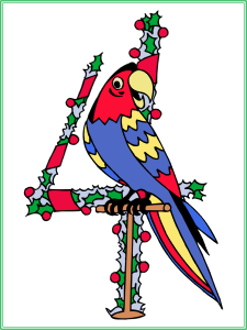 12 days of christmas wall decor poster - four calling birds