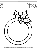 five gold rings coloring page