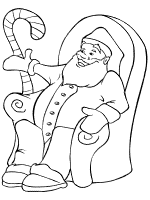 candy cane and santa claus coloring page