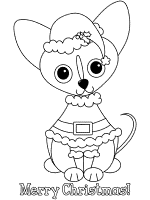 Christmas Chihuahua santa suit coloring page