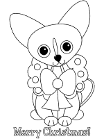 Christmas Chihuahua wreath coloring page