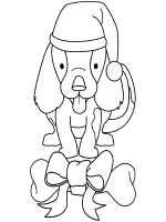 dog or puppy with bone gift coloring page