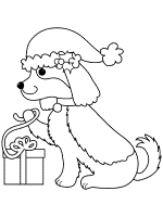 dog or puppy and gift coloring page