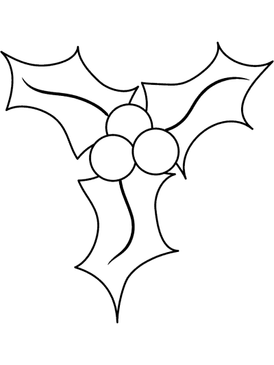 decorative holly and berriesl coloring page