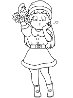 girl under the mistletoe coloring page