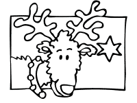 rudolph the red-nosed reindeer and a star coloring page