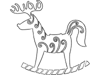 rocking reindeer toy coloring page