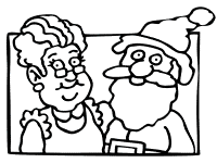 santa claus and mrs claus coloring page