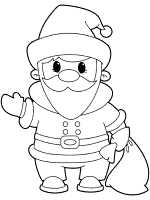 santa claus and gift sack coloring page