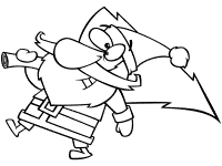 untrimmed christmas tree and santa claus coloring page