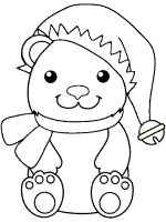 teddy bear elf hat coloring page