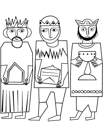 three wise men follow a star coloring page