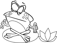 meditation and yoga frog coloring page