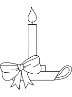 candle with bow coloring page